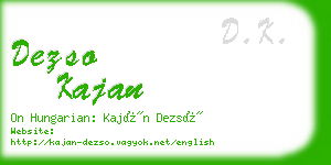 dezso kajan business card